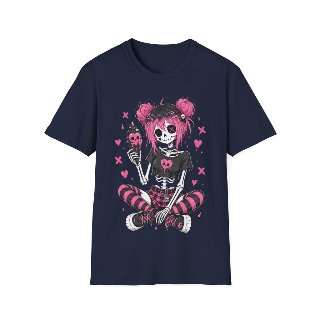 Emo Skeleton Girl Pink Skull Icecream