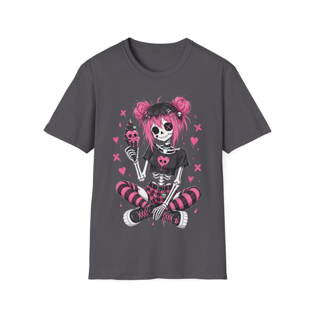 Emo Skeleton Girl Pink Skull Icecream
