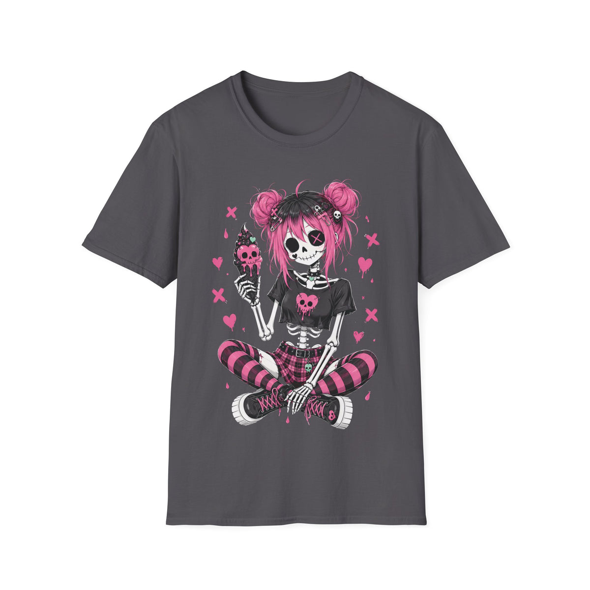 Emo Skeleton Girl Pink Skull Icecream