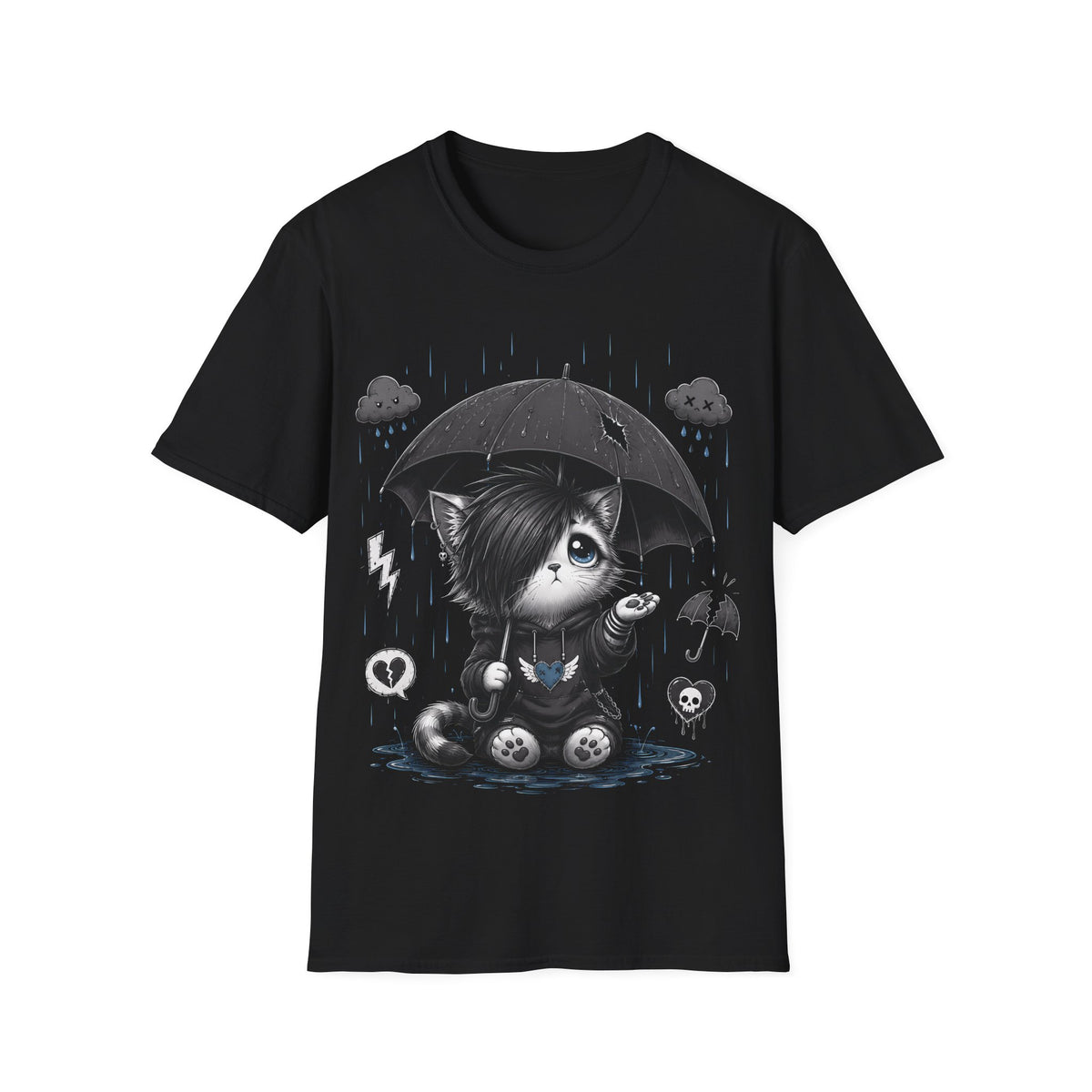 Emo Gothic Cat - Dark Weather Rain