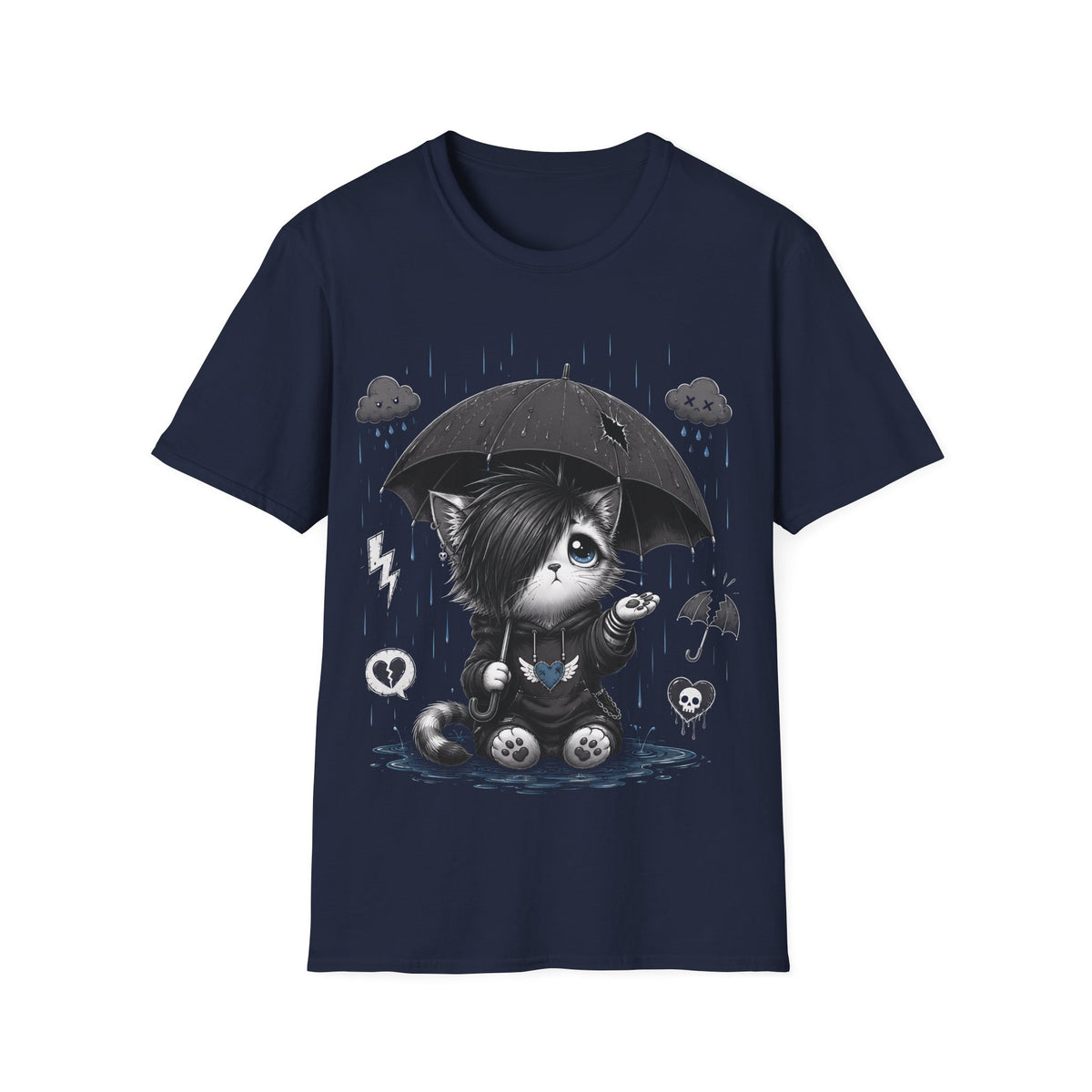 Emo Gothic Cat - Dark Weather Rain
