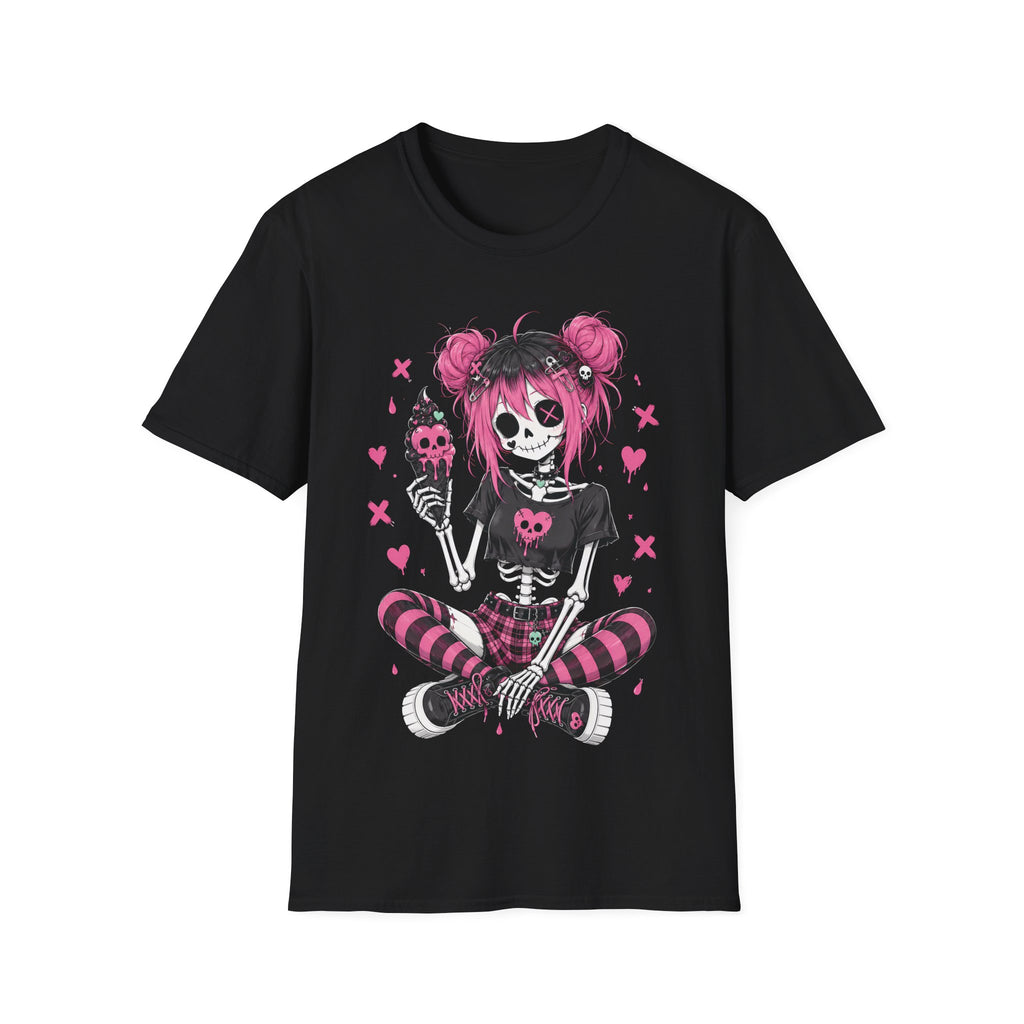 Emo Skeleton Girl Pink Skull Icecream