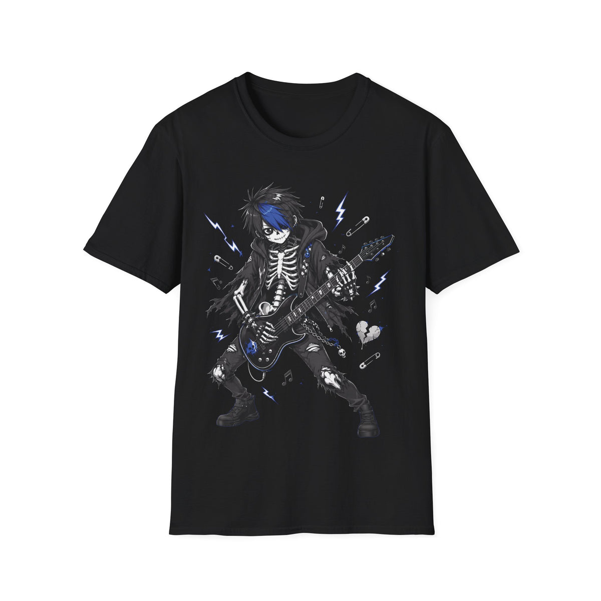 Emo Skeleton Boy Guitar Player