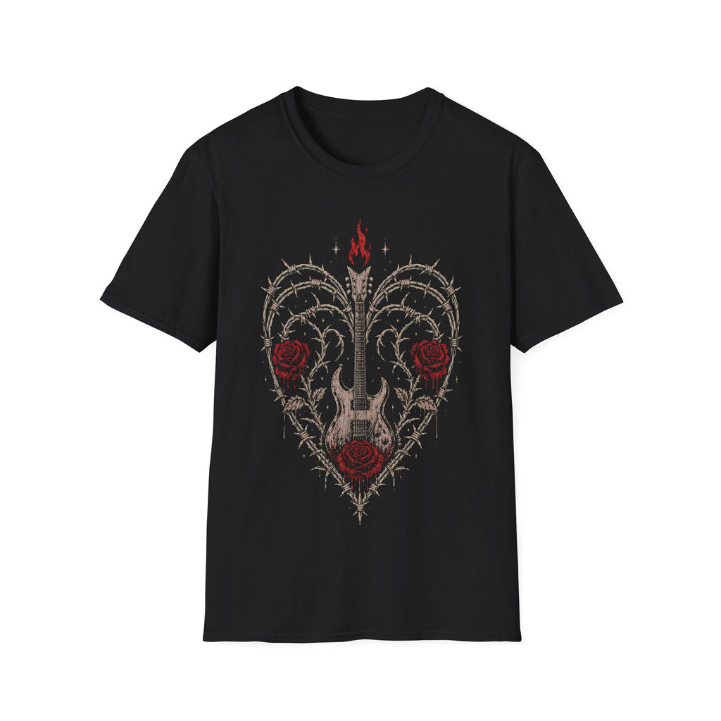 Gothic Guitar Heart Roses