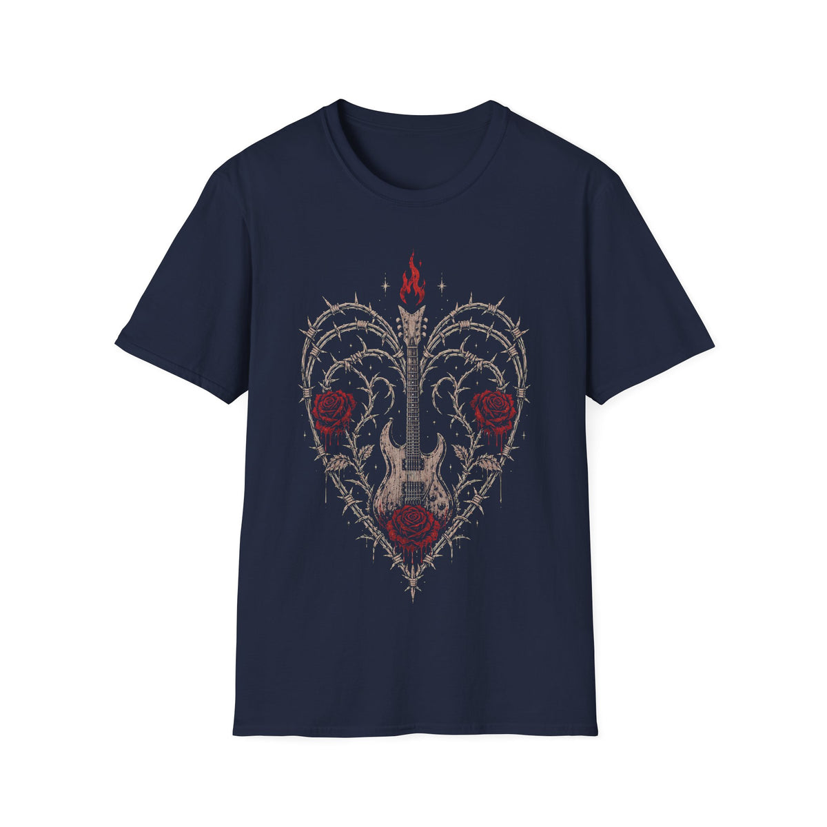 Gothic Guitar Heart Roses
