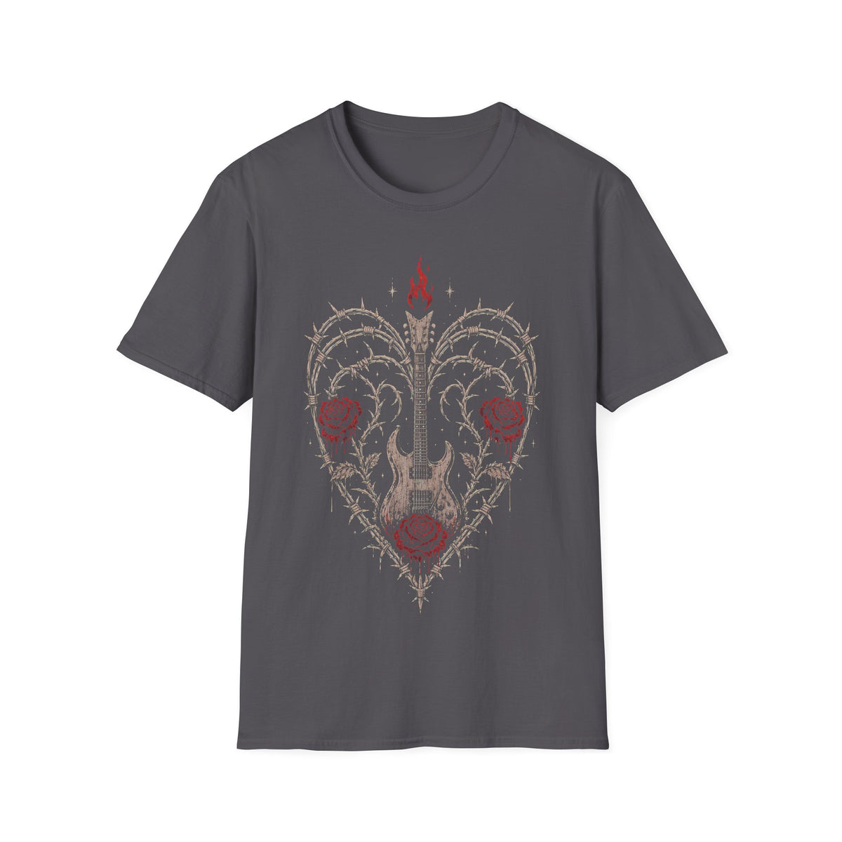 Gothic Guitar Heart Roses