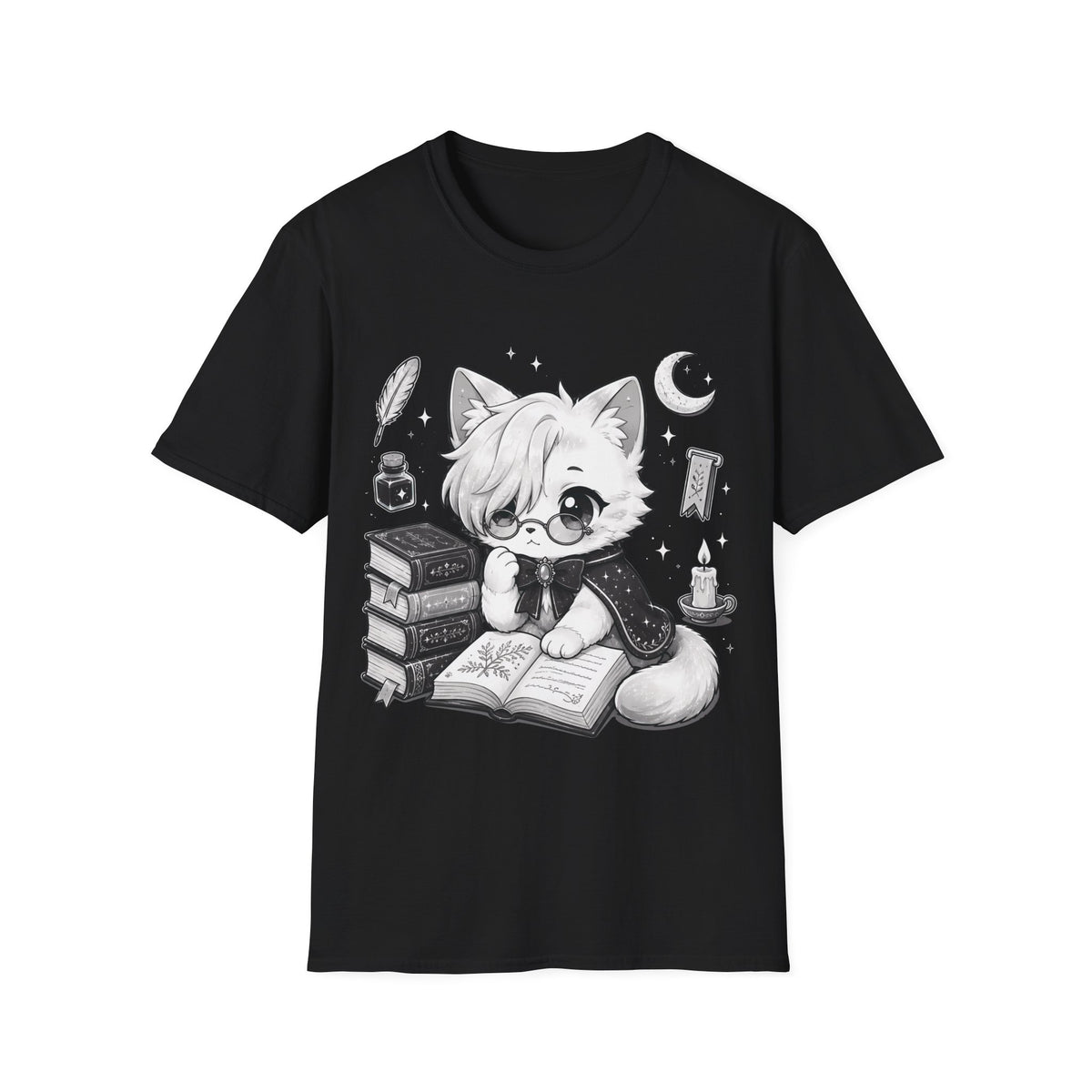 Bookish Moon Cat Tee