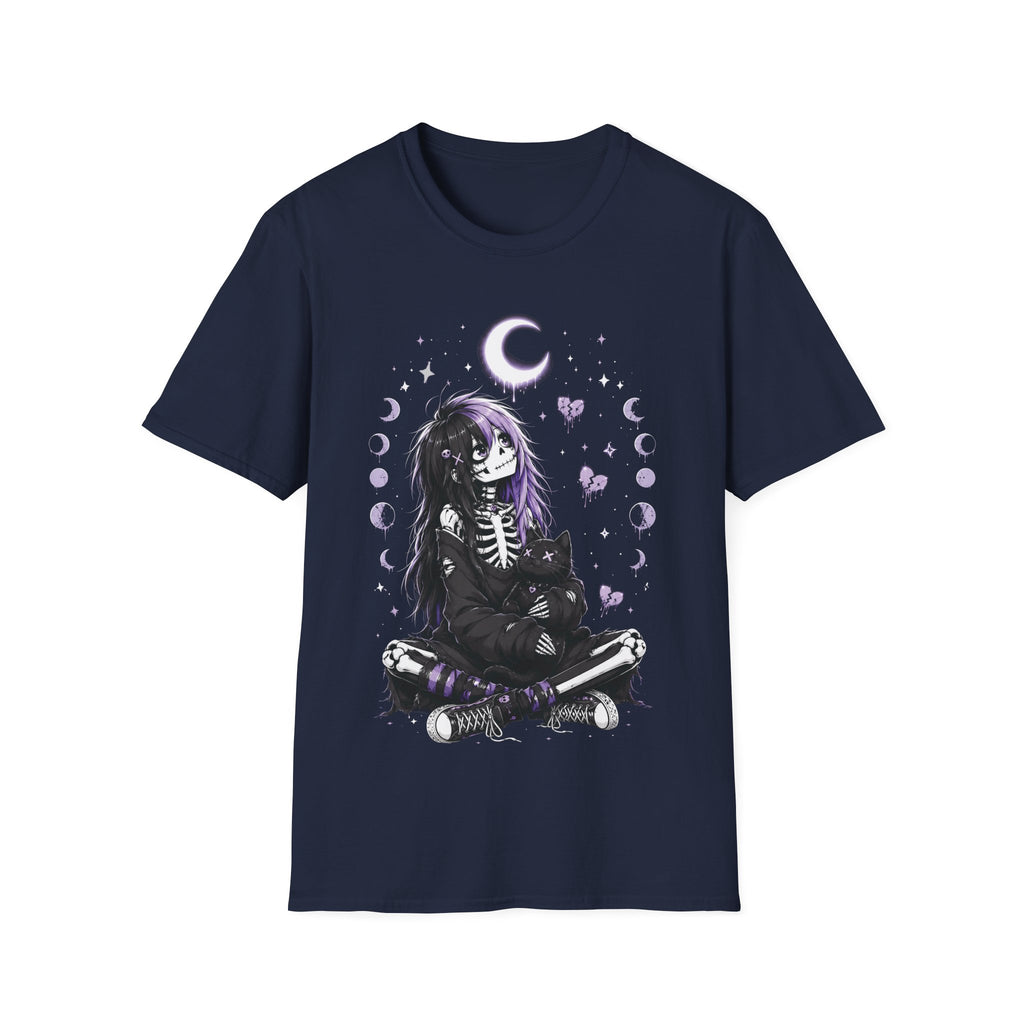 Emo Skeleton Girl Cat Moon