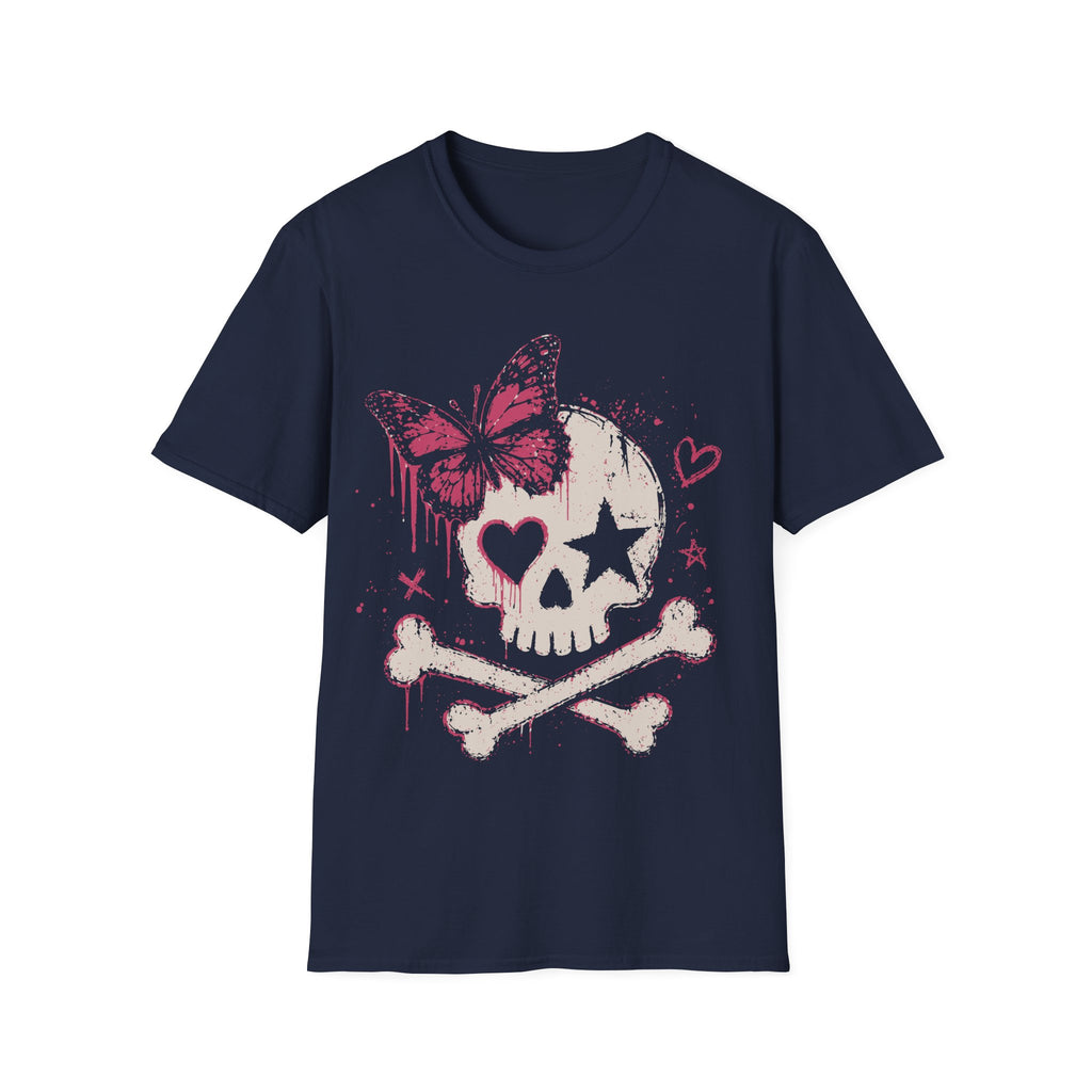 Pink Butterfly Skull Tee