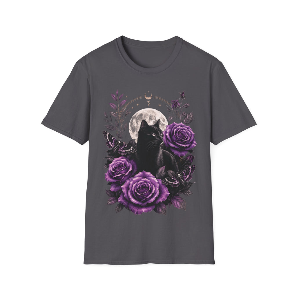 Moonlit Cat and Roses Tee