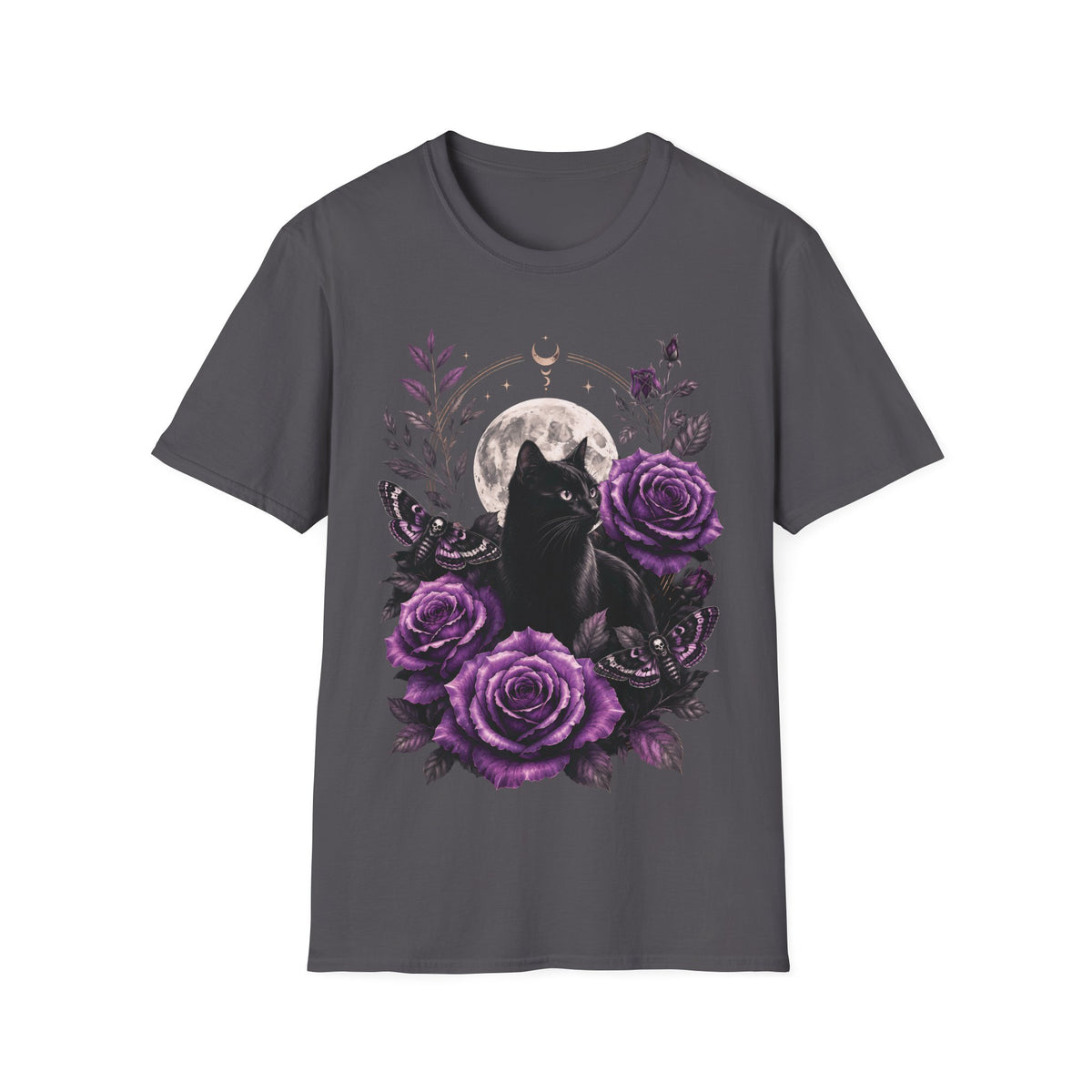 Moonlit Cat and Roses Tee