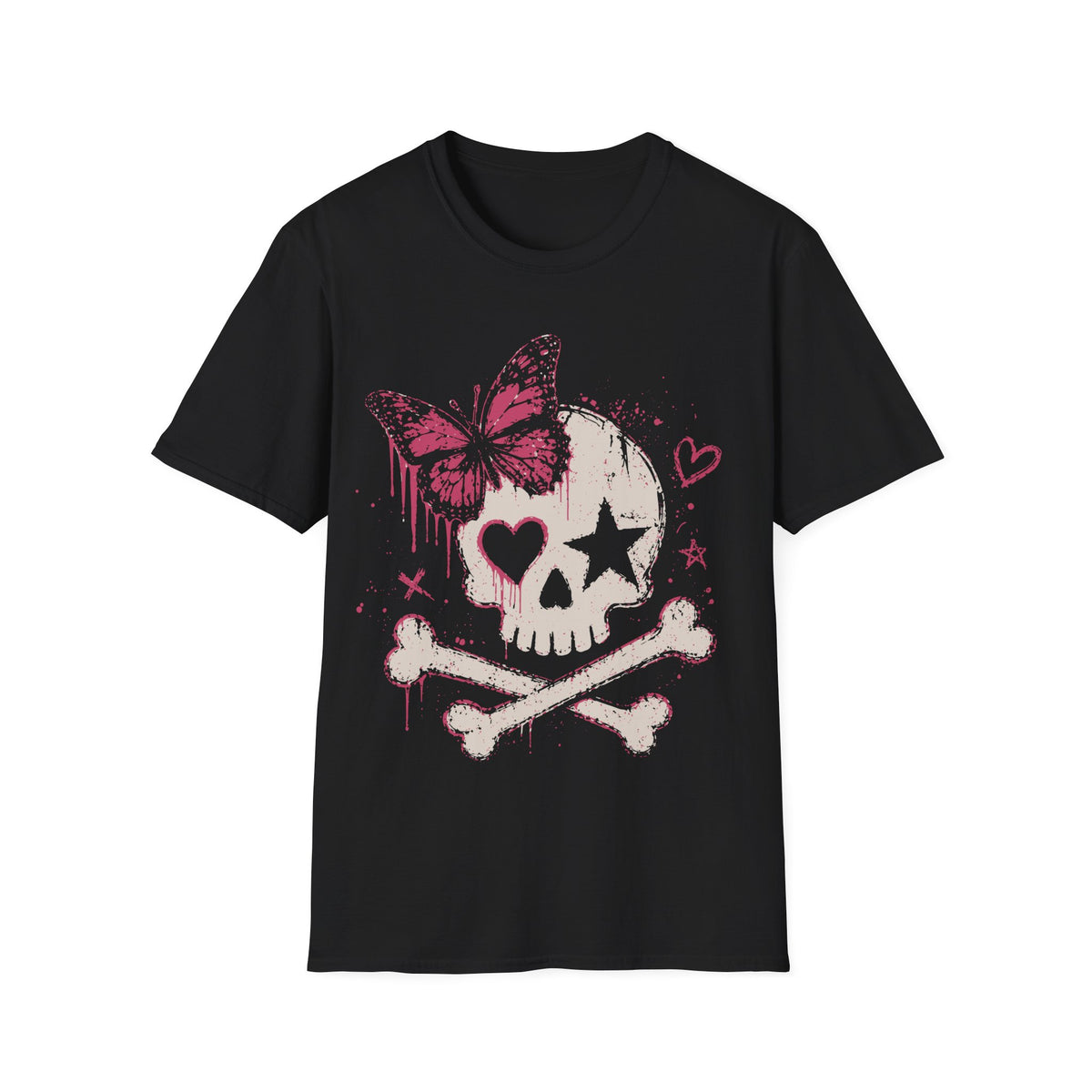 Pink Butterfly Skull Tee