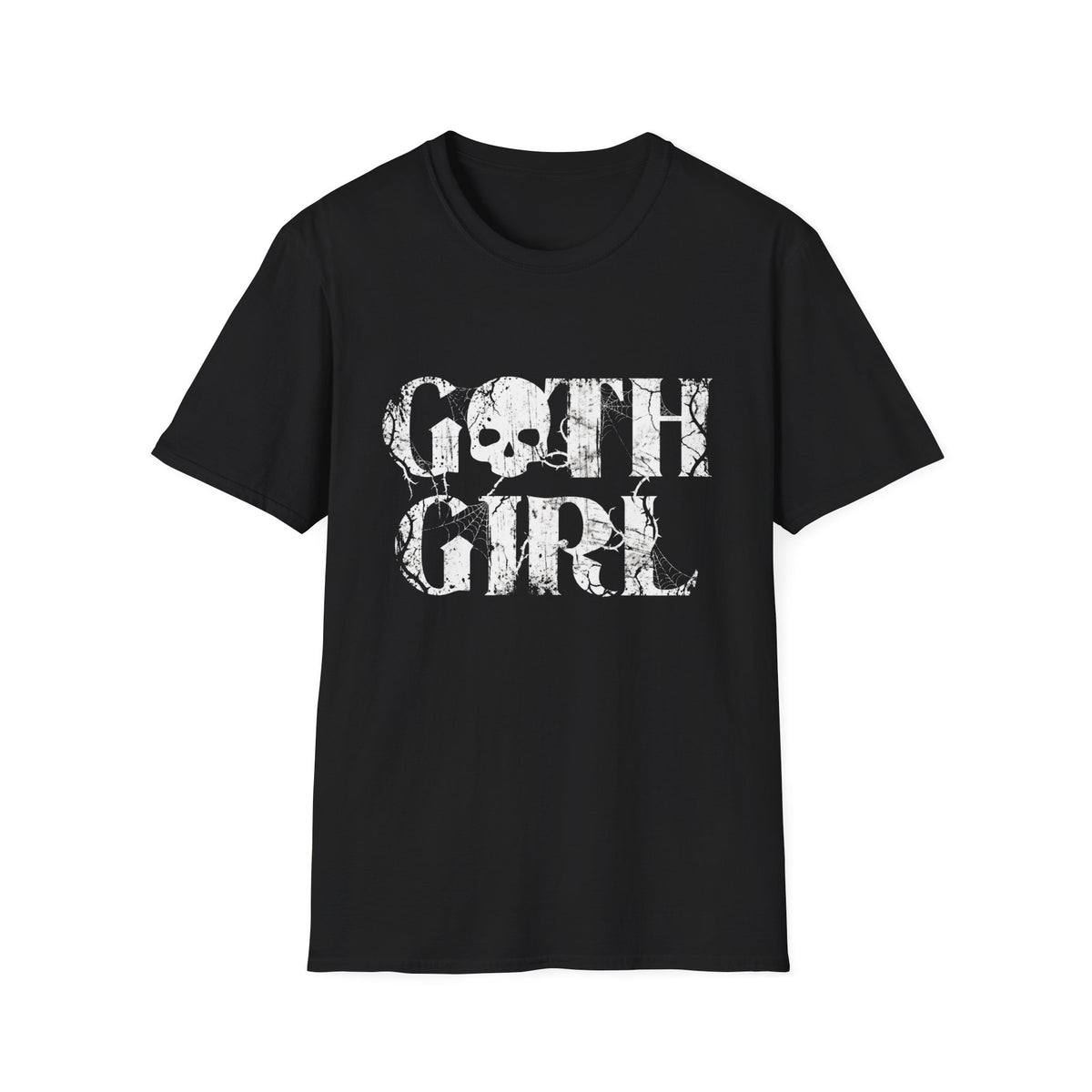 Goth Girl Skull Distressed